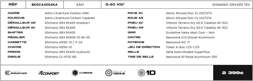 Adris Gravel L'Aventure Kaki GRX400