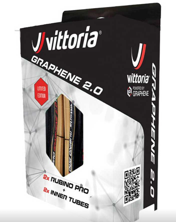 Pack 2pneus Vittoria Rubino Pro Graphene 2.0 700x 25 + 2 chambres à air