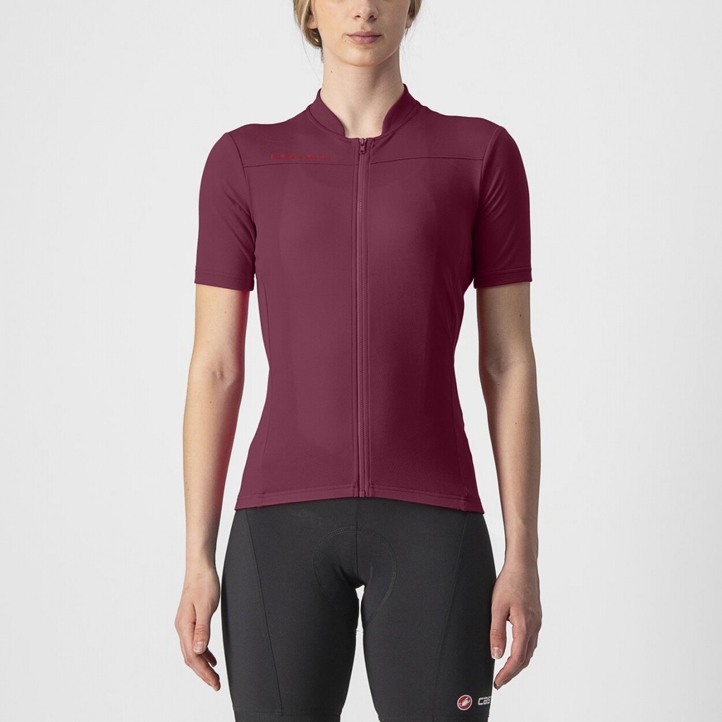 Castelli Anima 3 Jersey Woman Bordeaux/Red