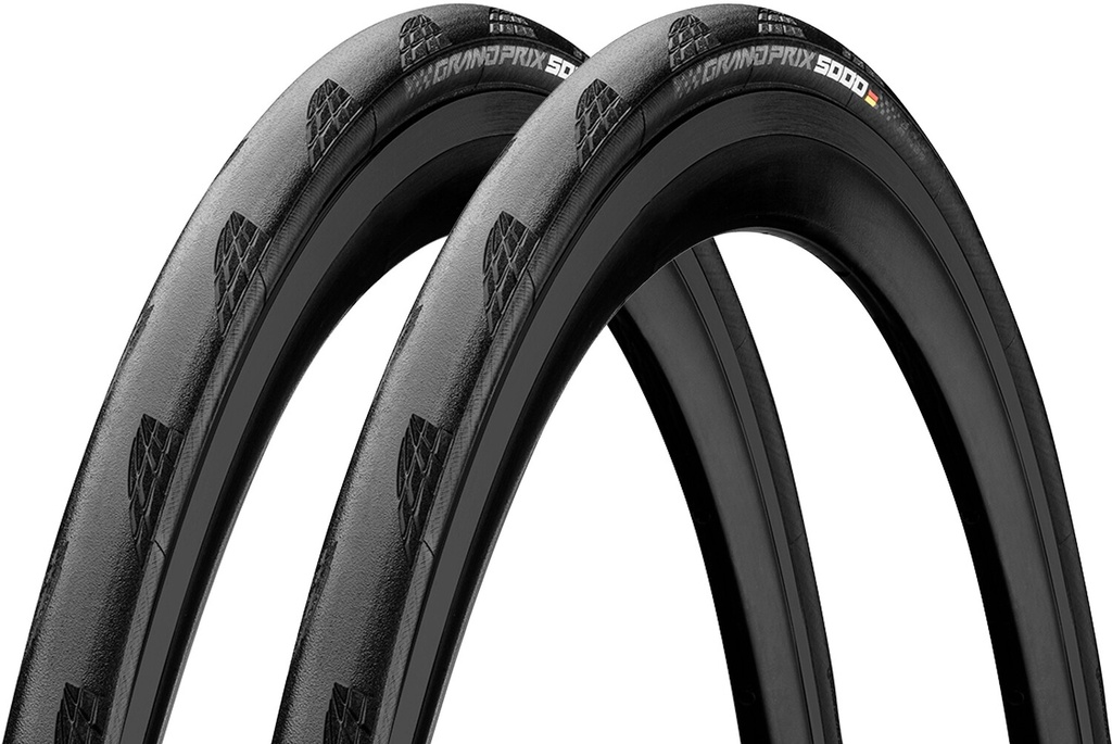Kit Continental GP 5000 + 2 chambres 700x28 Noir 