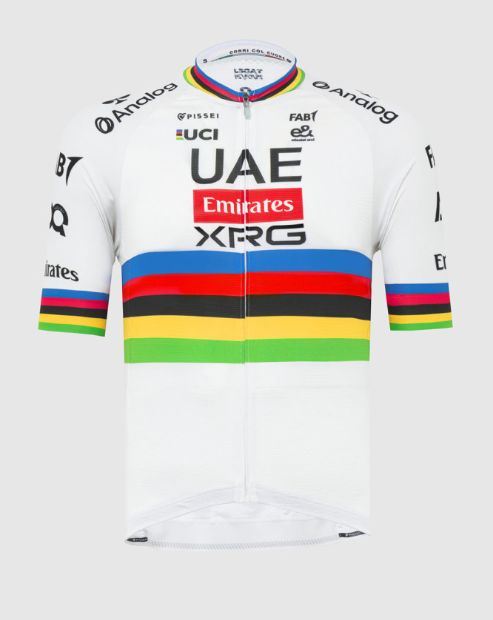 Pissei Maillot UAE Team Emirates 2025 World Champion's Tadej Pogačar.