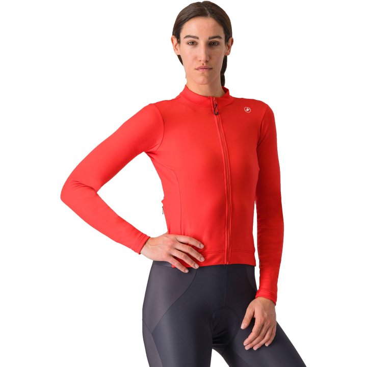 Castelli Espresso Thermal W jersey Hibiscus/Dark Gray