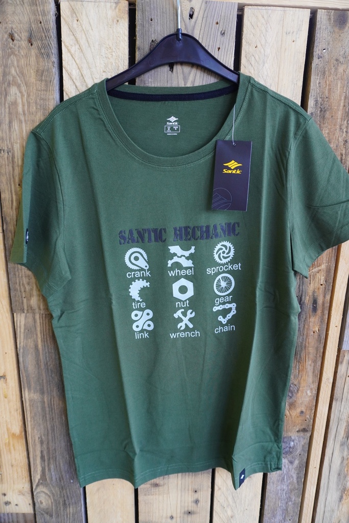 T-shirt Santic Mechanic Green Forest Wanty 