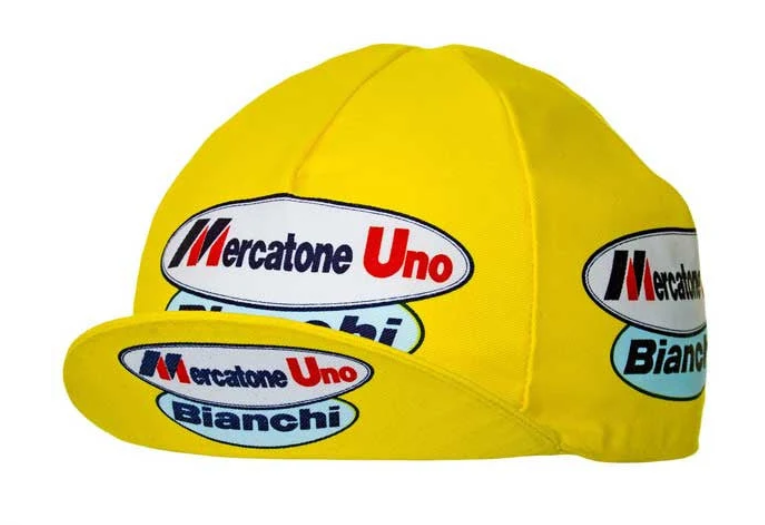 Casquette de Course Team Mercatone Uno Bianchi Retro Cycling