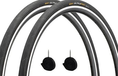 Pack 2 pneus Continental Ultrasport III + 2 Chambres à air