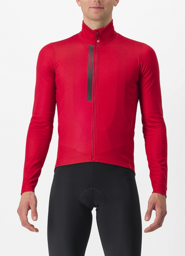 Castelli Entrata Thermal Jersey Pompeian red Silver gray - DESTOCK