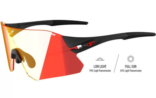 [1710300130f] Tifosi Rail Matte Black / Clarion red  1 verre Fototec